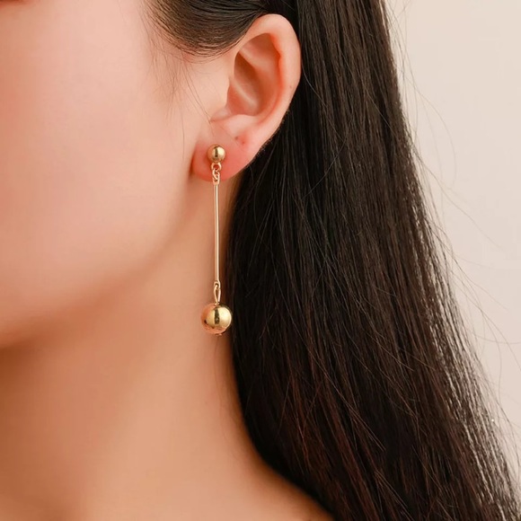 Silver Tone Drop Earrings - Picture 2 of 4